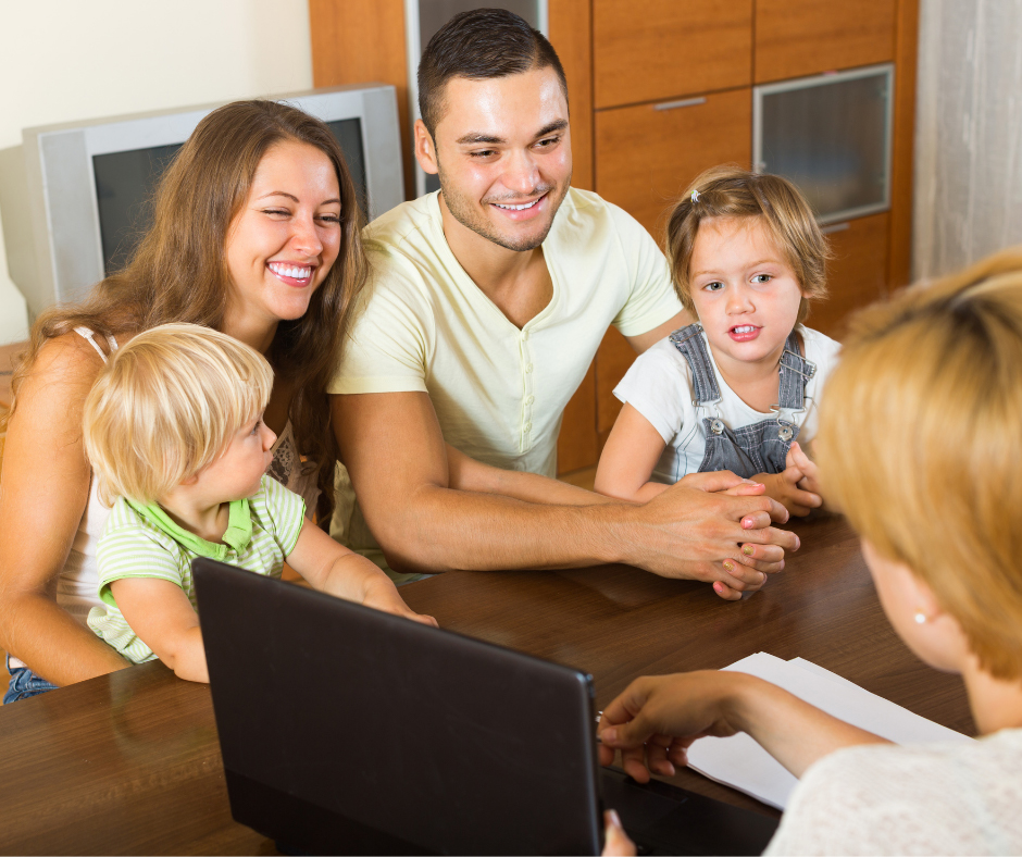 Family with kids social services interpreting