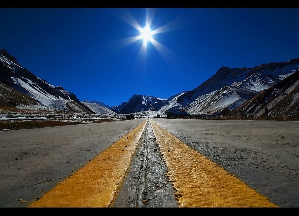 Argentina road to Patagonia mountains
