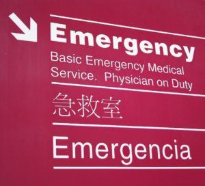 Emergency Room sign translated into different languages