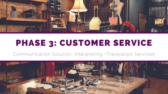 Customer service, interpreter and translation services