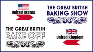 United States: The Great British Backing Show. United Kingdom: The great britishin bakeoff.