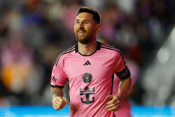 Lionel Messi in his pink Miami uniform